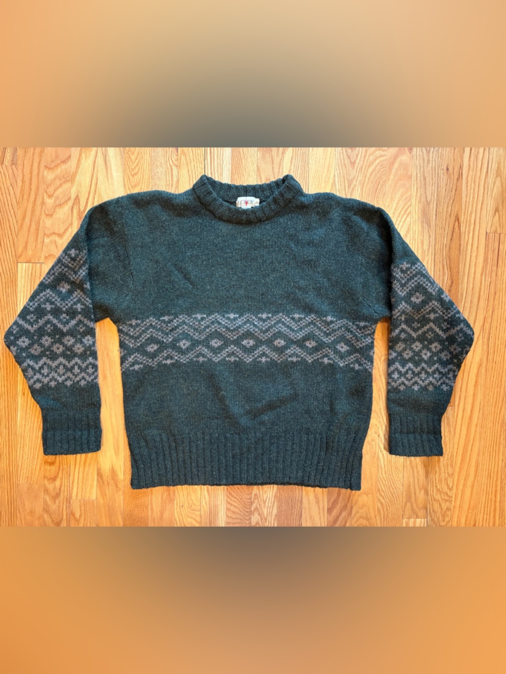 Vintage J Crew Fair Isle 100% Wool Sweater Size L Early 90’s MINT Condition